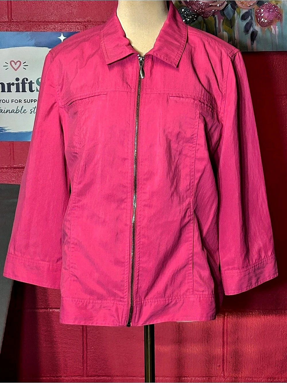 Chico's Utility Jacket in Pink Size 2